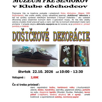RK_22_10info_plagatik_30.x_MpS_v_Klube_JDS-Dusickove_dekoracie-22.10._2026