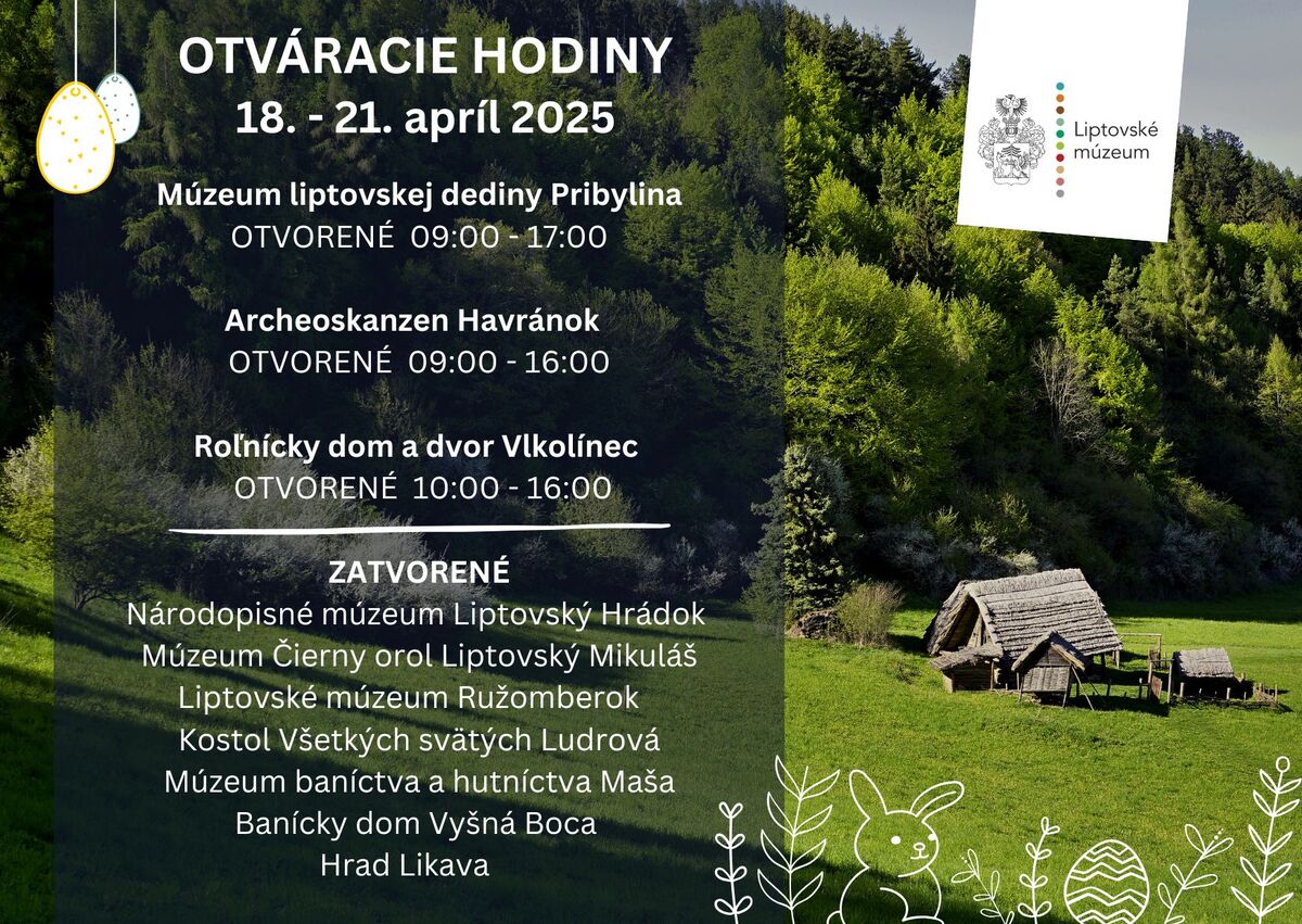 Otvaracie hodiny Velka noc 2025