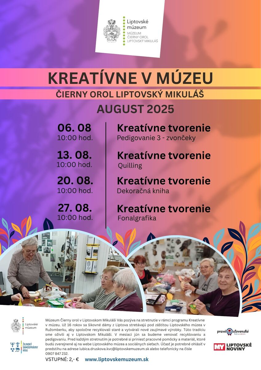 Kreativne v muzeu CO LM august 2025