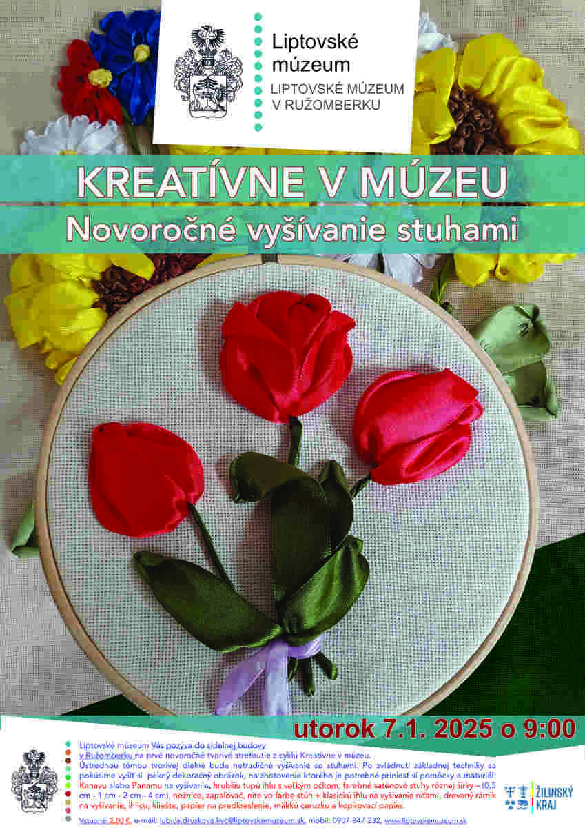 plagát KvM Novoročné vyšívanie stuhami 7.1.2025