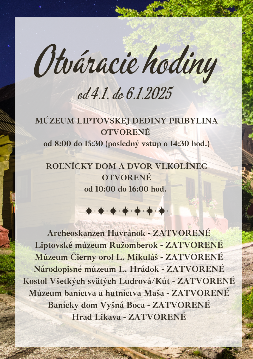 Otvaracie hodiny Traja krali