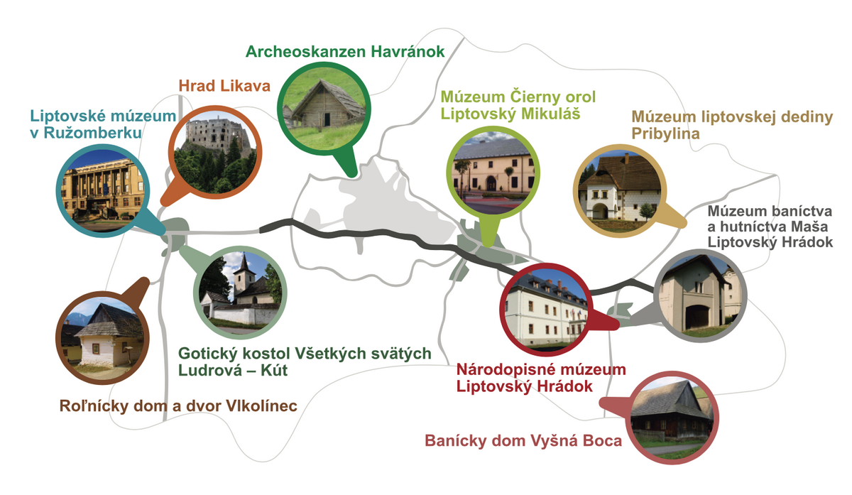 Mapa LIptovske muzeum